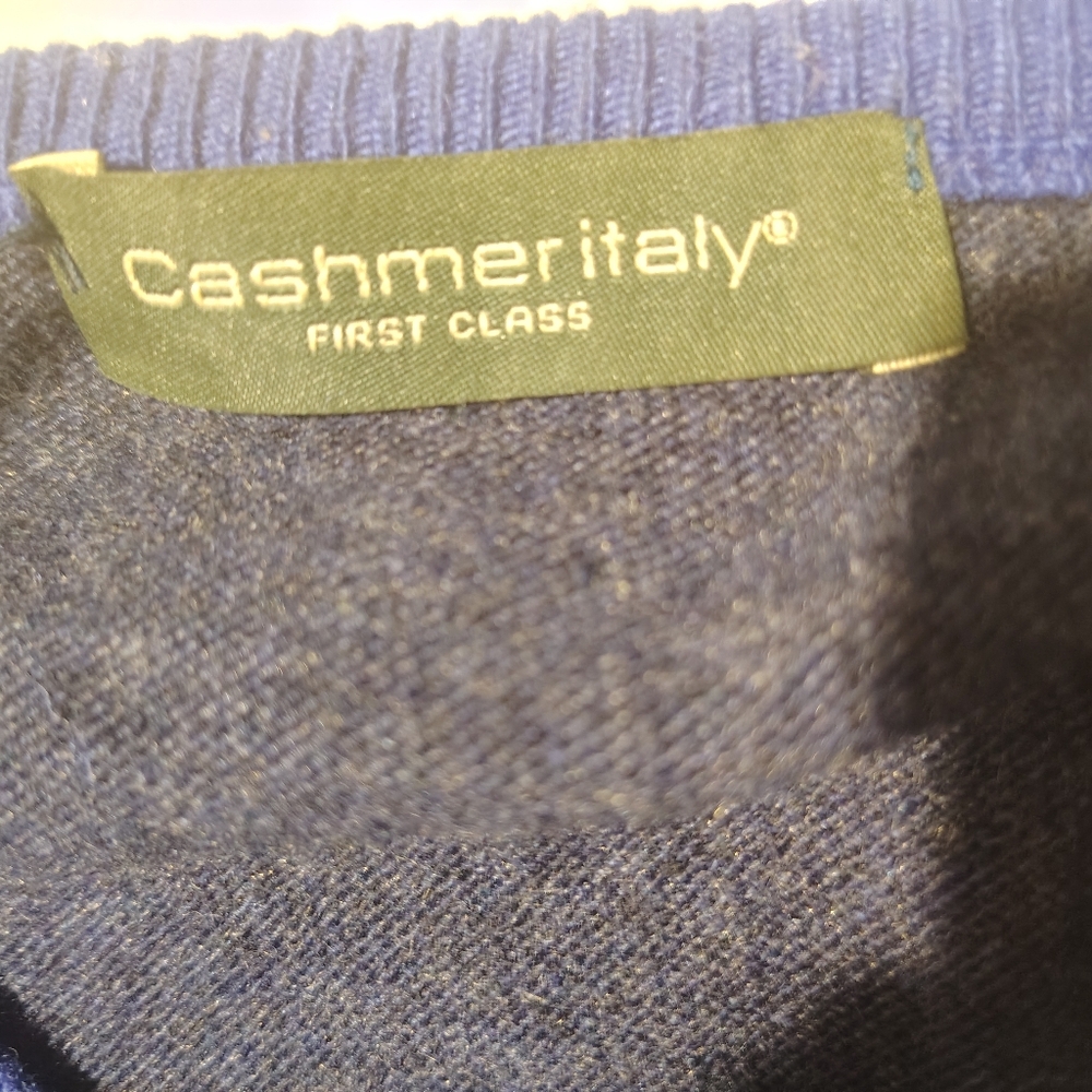 Cashmer Italy Wool Sweater, Women, V-neck, Blue, Soft, Lightweight, S - Picture 4 of 10